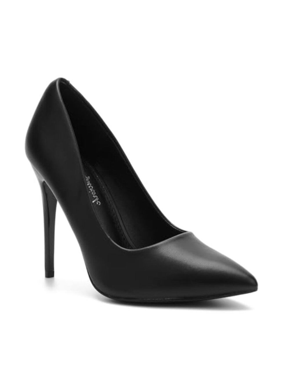 Women's 4 Inch Stiletto Pointed Toe Slip On Pumps PU Leather Dressy Heels